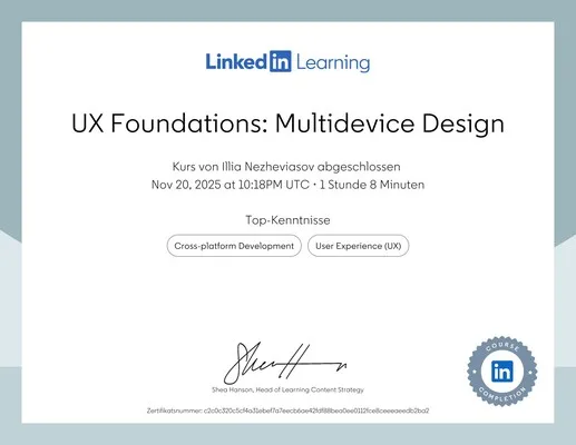 LinkedIn Learning - «UX Foundations: Multidevice Design»
